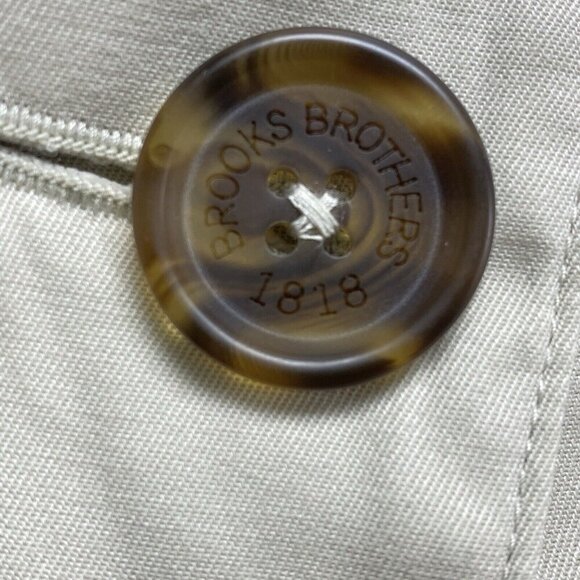 BROOKS BROTHERS Women 346 Trench Coat Size 12 Cream Long Line Button Belted - Picture 13 of 16